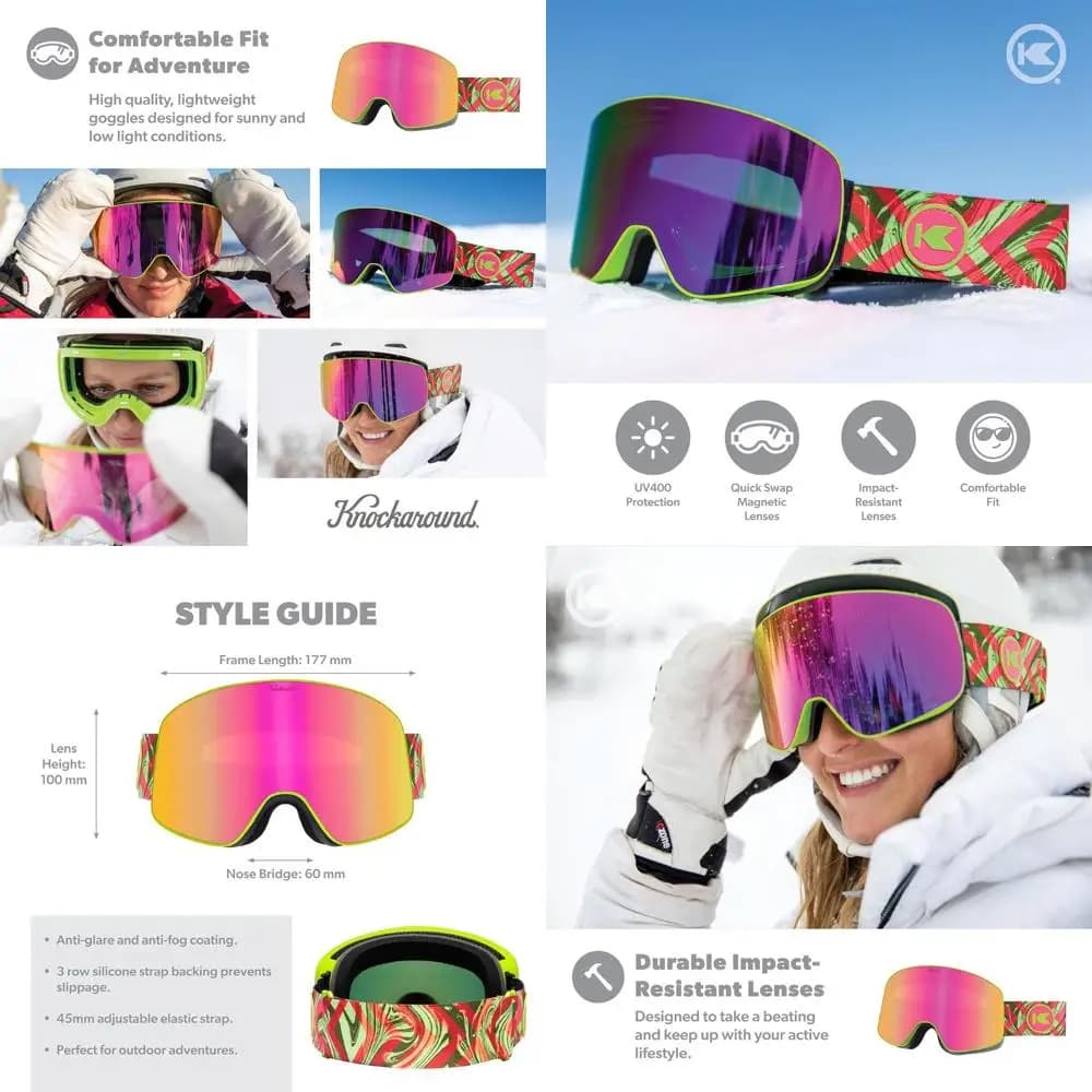 Occhiali da Sci/Snowboard Universali - Antiabbagliamento, Protezione UV400 per Uomini, Donne e Ragazzi
