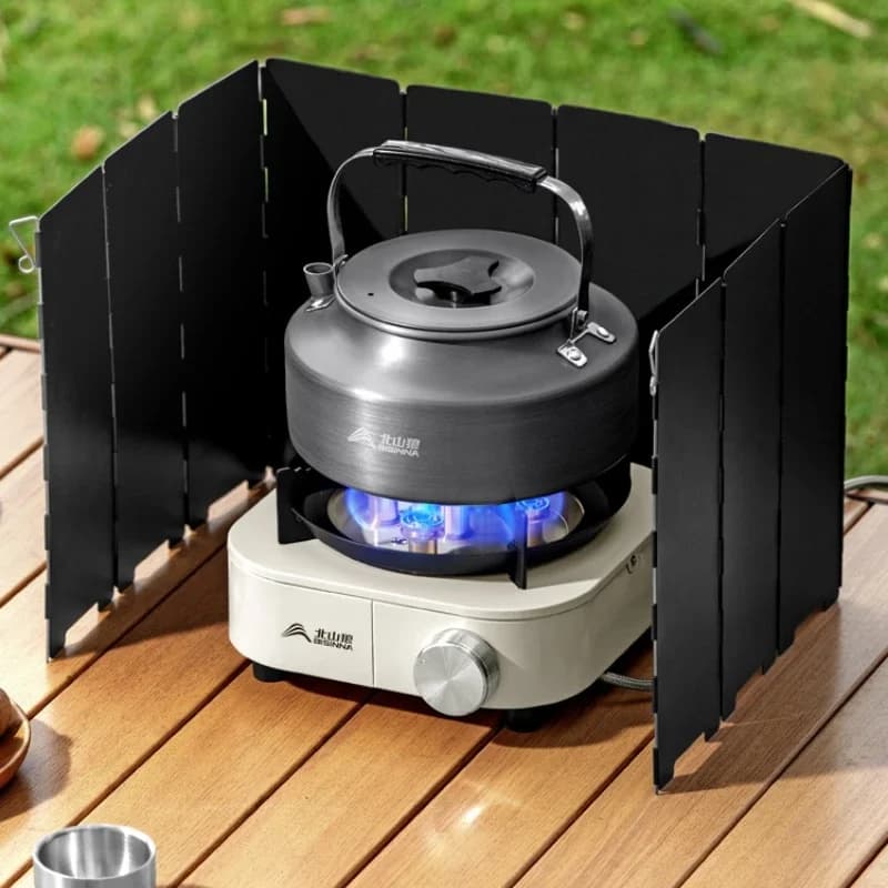 2026 10 Plates Foldable Gas Stove Windshield, Ultralight Burner Windproof Screen for Outdoor Camping Picnic Hiking