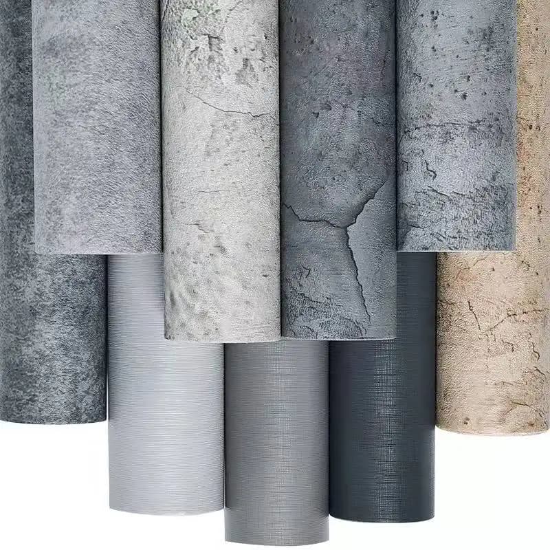 Carta da parati impermeabile autoadesiva grigia cemento industriale Carta da contatto in vinile per adesivi murali per decorazioni per il soggiorno del negozio di abbigliamento