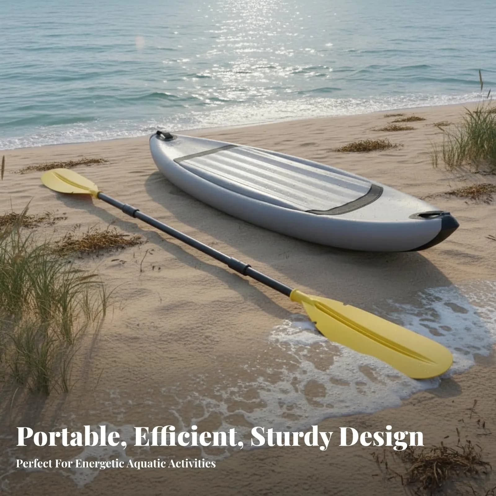Pagaia per Stand-up Paddleboard a 3 Pezzi, Leggera e Versatile, con Doppia Pala, Remo Staccabile per Kayak, Doppio Uso, Gonfiabile