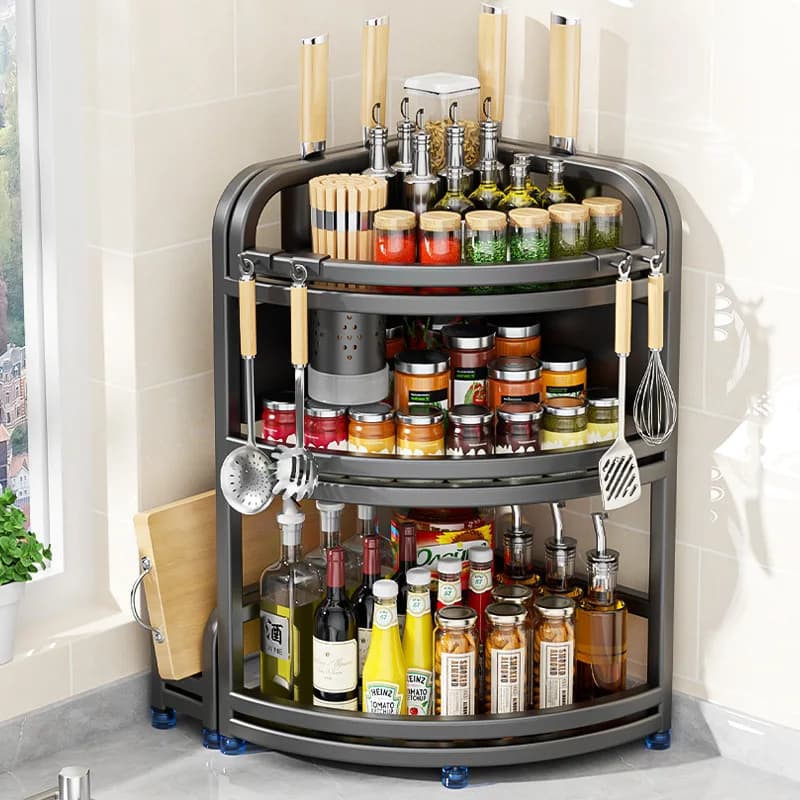 Stainless steel kitchen rack, seasoning knife, chopstick tube storage rack, no need to punch, wall hanging, floor cutting board