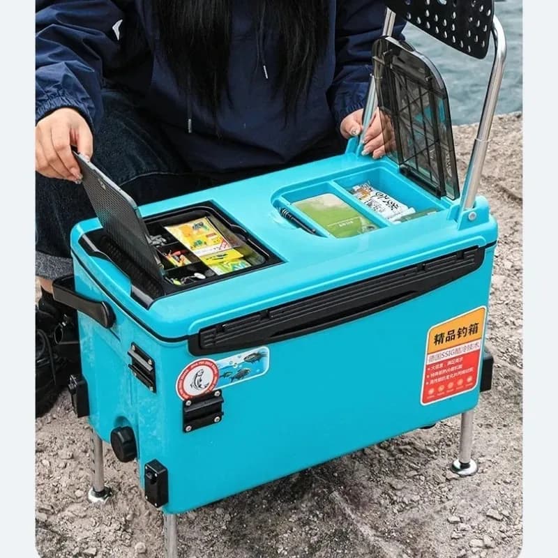Portable Foldable Storage Rod Holder Bait Tray Tackle Box Ultra Lightweight Multifunctional Fishing Tackle Seat Box Outdoor Gear