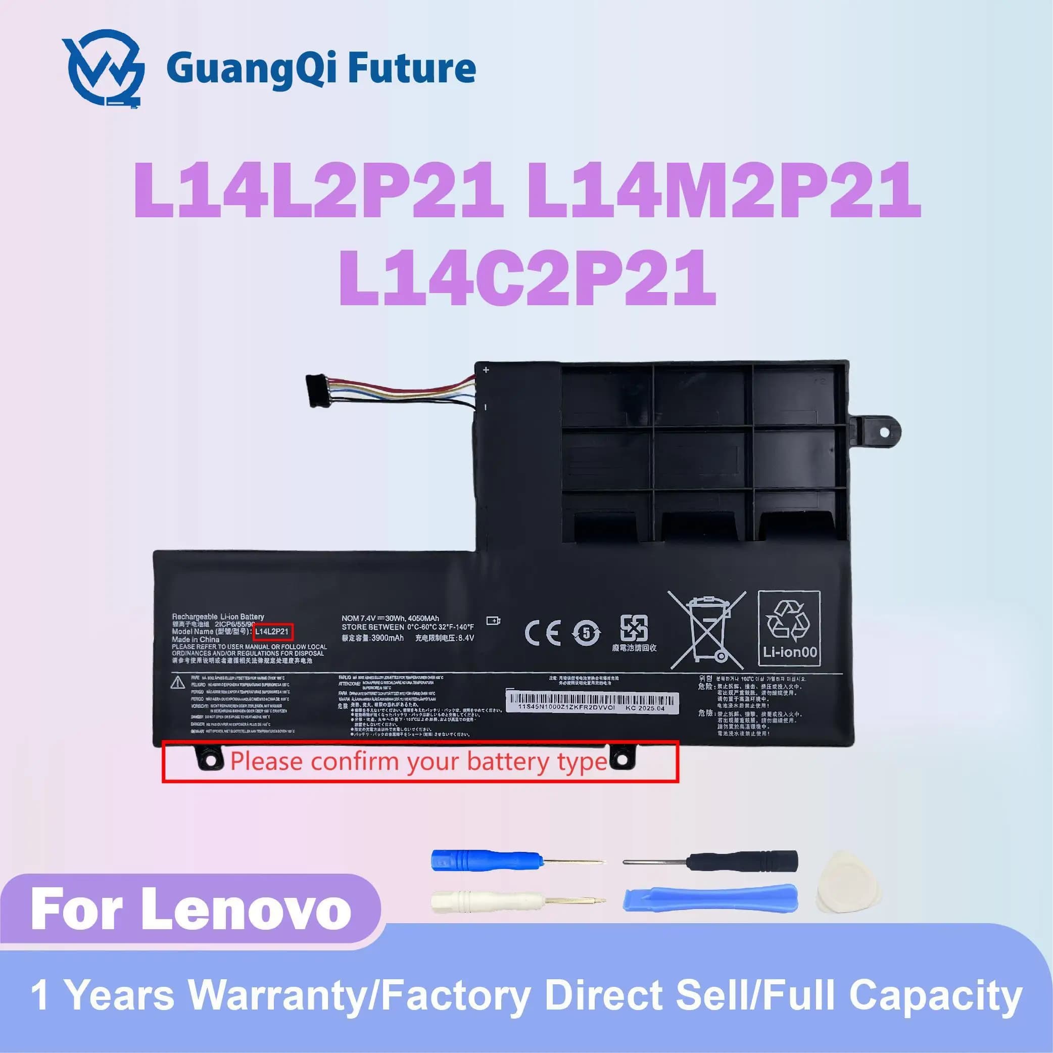 L14L2P21 L14M2P21 4050mAh 30Wh Batteria di ricambio per laptop per Lenovo IdeaPad 330S 330S-14AST 330S-14IKB 330S-141KB 330S-15ARR 33