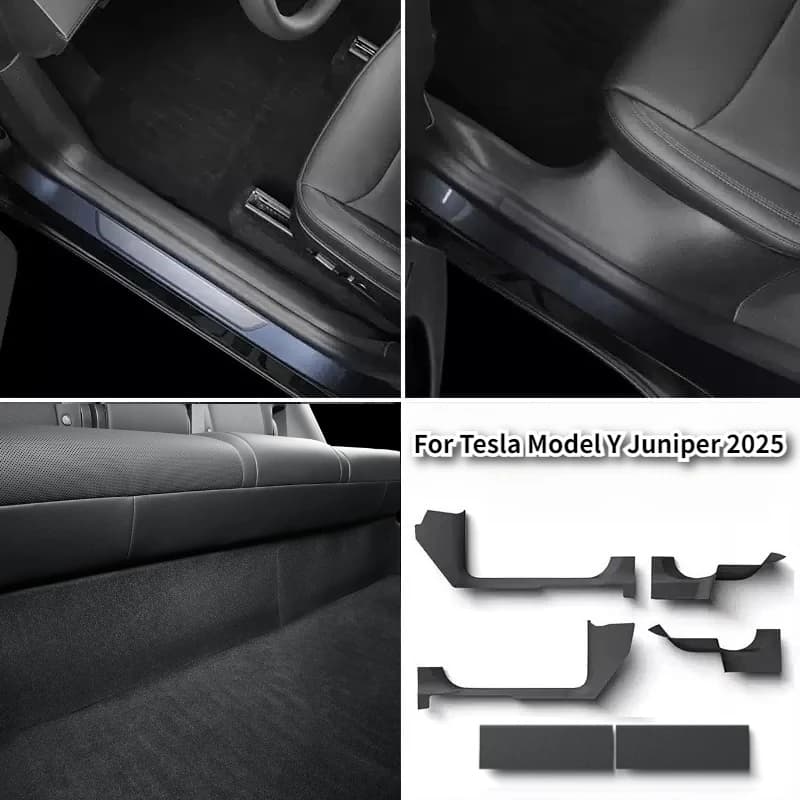 For Tesla Model Y Juniper 2025 Rear Door Duvet Guard Strip Model Y Front Seat Launch Anti-shoe Car Mat Accessories