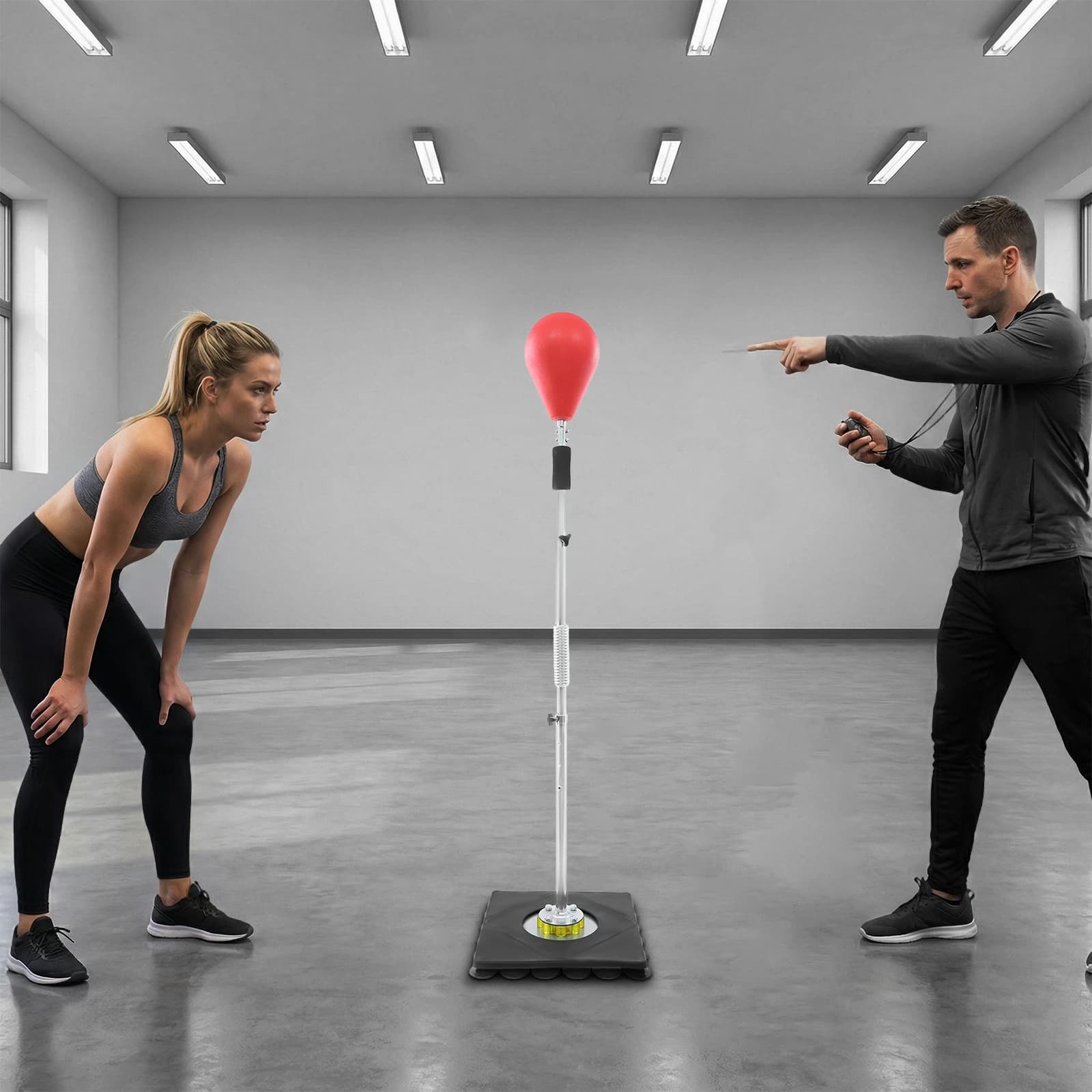 Red, Adjustable Speed Bags, 32 Suction Cups Boxing Target, Punching Bag with Stand, Height 138-160cm, 90° Rebound, Quick Lock Design, Heavy Duty Steel 100KG