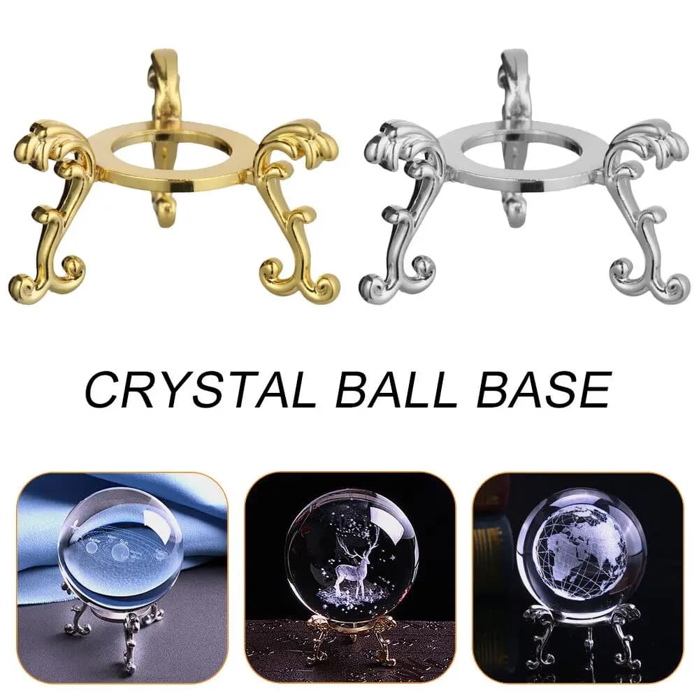 Sfera di cristallo Base in metallo Figurine espositore artigianato sfera supporto in pietra ornamenti Desktop puntelli fotografici
