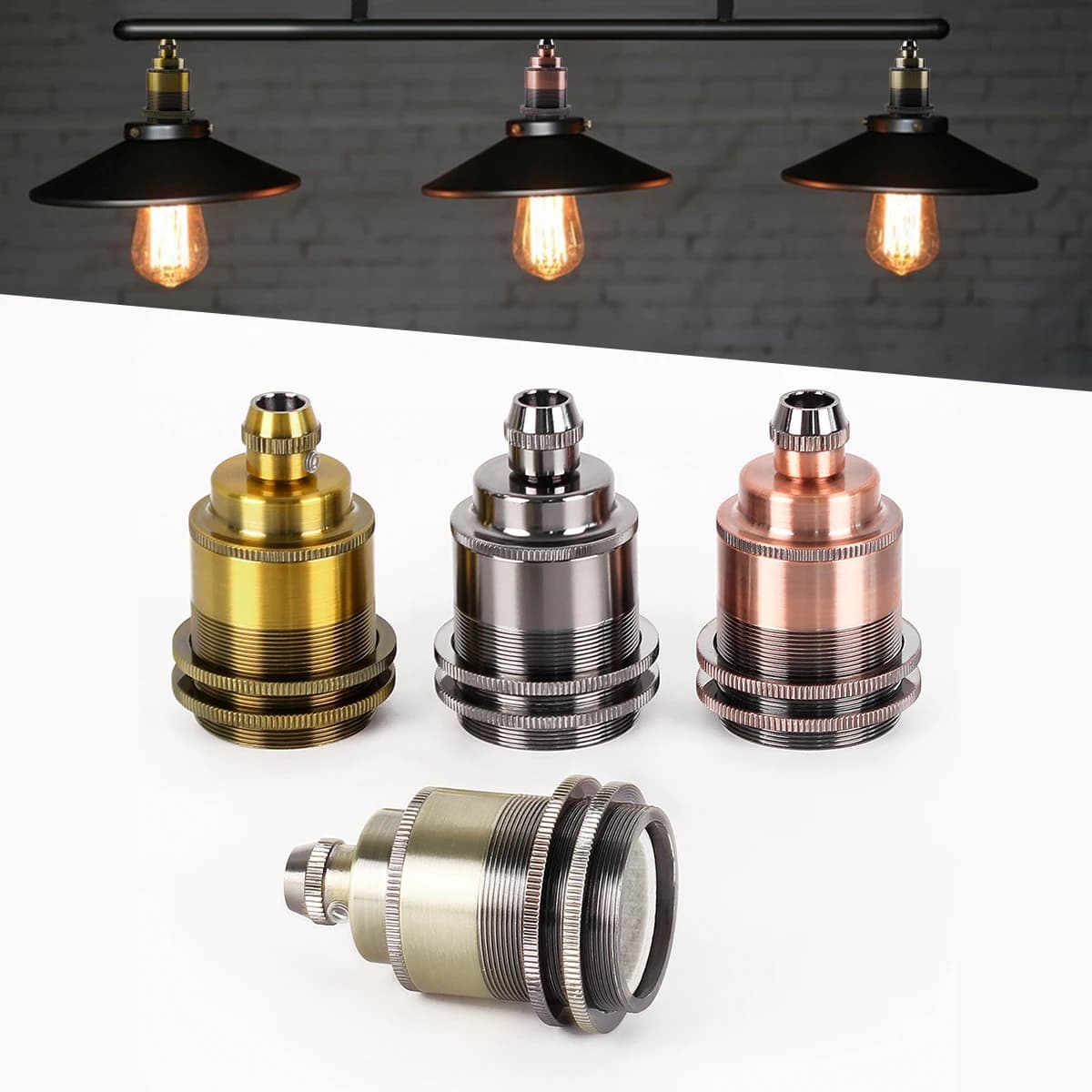Presa Vintage E27 Base lampada resistente al calore fai da te lampada a sospensione in ottone ceramica antica illuminazione lampada montaggio portalampada in porcellana