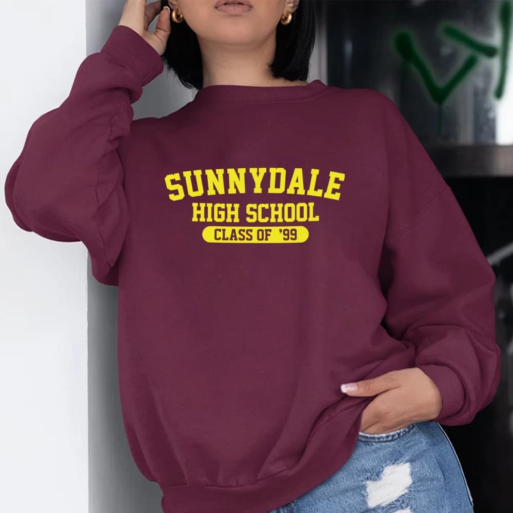 Felpa Buffy The Vampire Slayer Camicia Sunnydale High School Estetica Vampire Sunnydale Maglione felpe girocollo alla moda