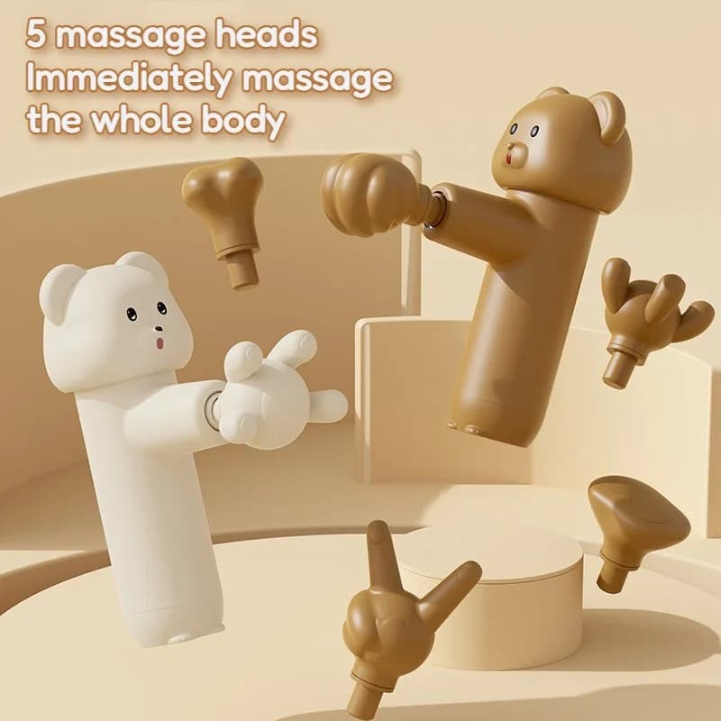 Mini Little Bear Muscular Massage Gun, Professional, Lightweight, Portable, Silent, Electric Massage Device Body