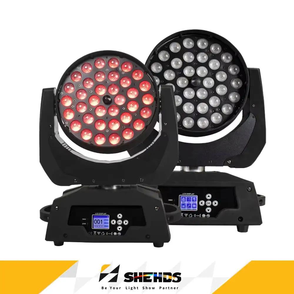 SHEHDS Spedizione Veloce 36x18W RGBWA + UV LED Wash Zoom Moving Head Light Flight Case per Discoteca Musica Danza KTV Festa di Nozze