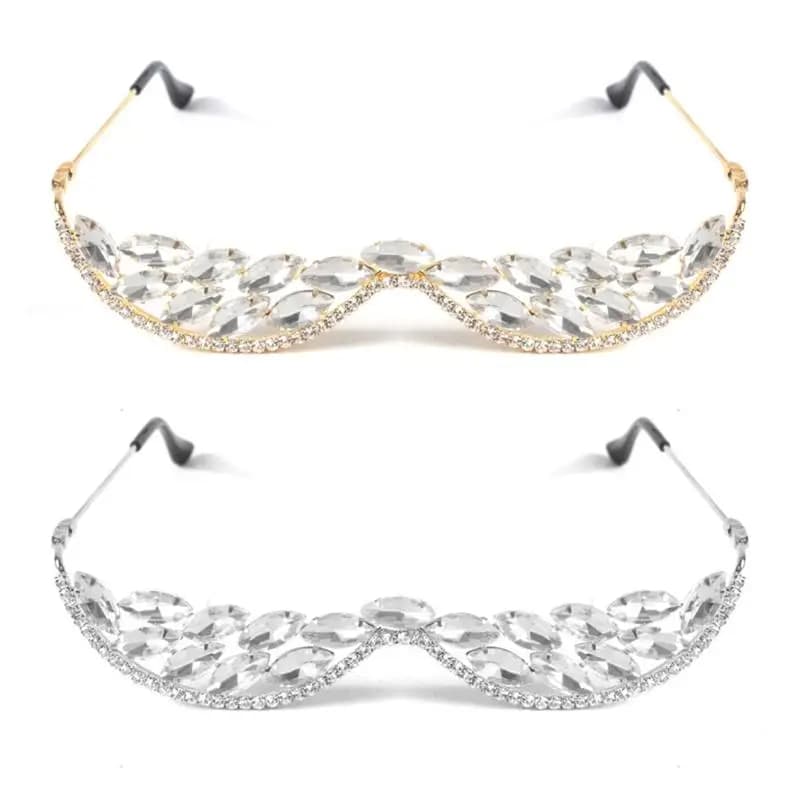 39BD Frame with Face Glasses Crystal Glasses without lenses Sunglasses with a glass