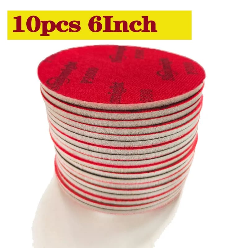10 Abrasive Discs in Foam from 6 Inches for Dry and Humid sanding, Grana 500-3000, Abrasive Tools for Vetrata Paper