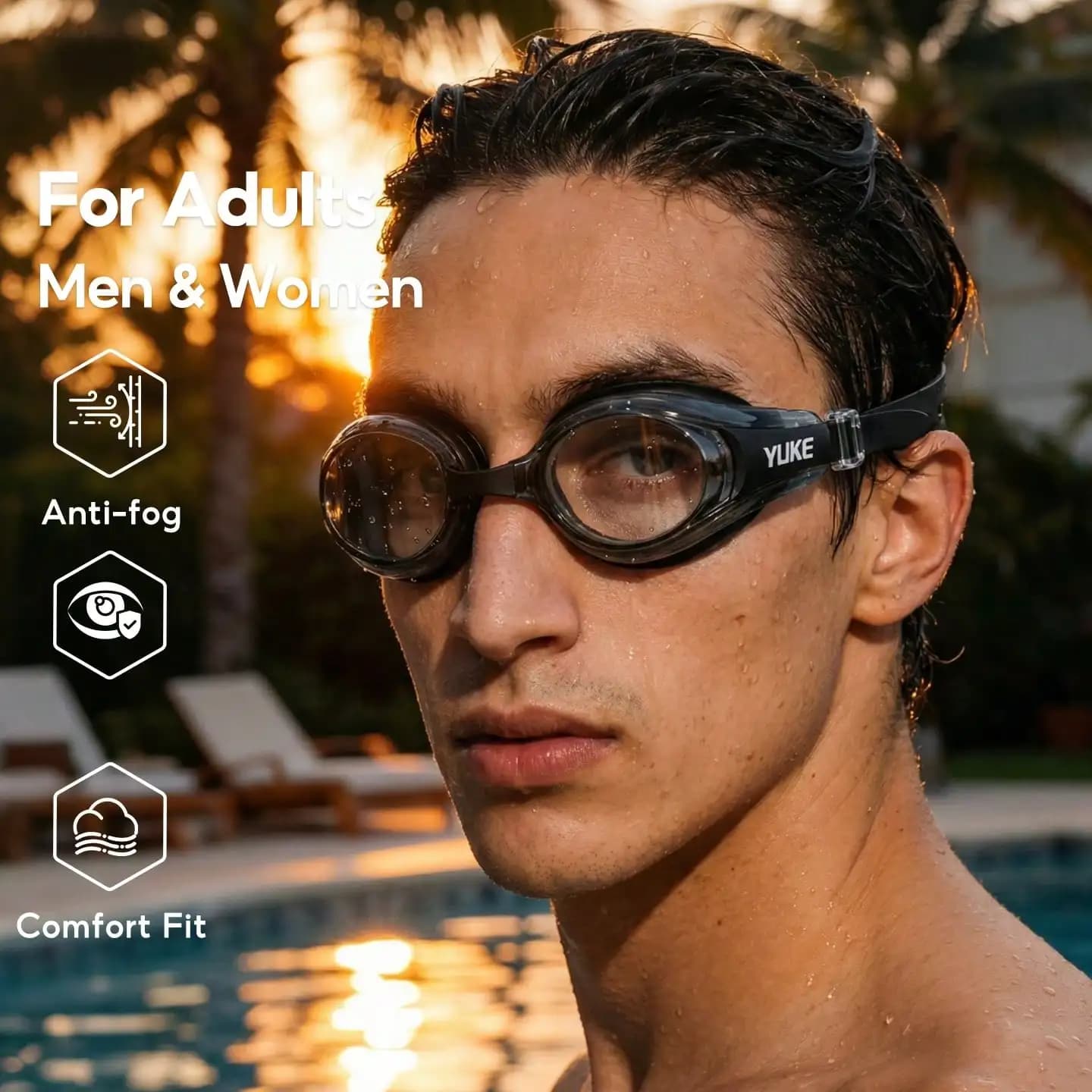 New Arrival Unisex Adult Swimming Goggles High Definition Clear Lens Long-Lasting Anti-Fog Coating Soft Silicone Leakproof Seal Comfort Pool Beach Water Sports Goggles