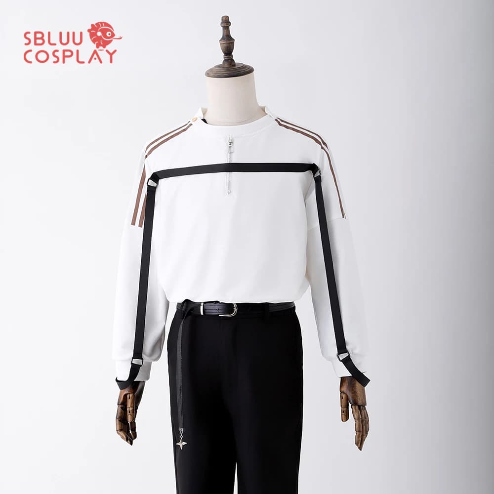 SBluuCosplay Game Love and Deepspace Caleb Cosplay Costume R-Quality Casual Sweatshirt Coat Hooded Pullover Top with Belt