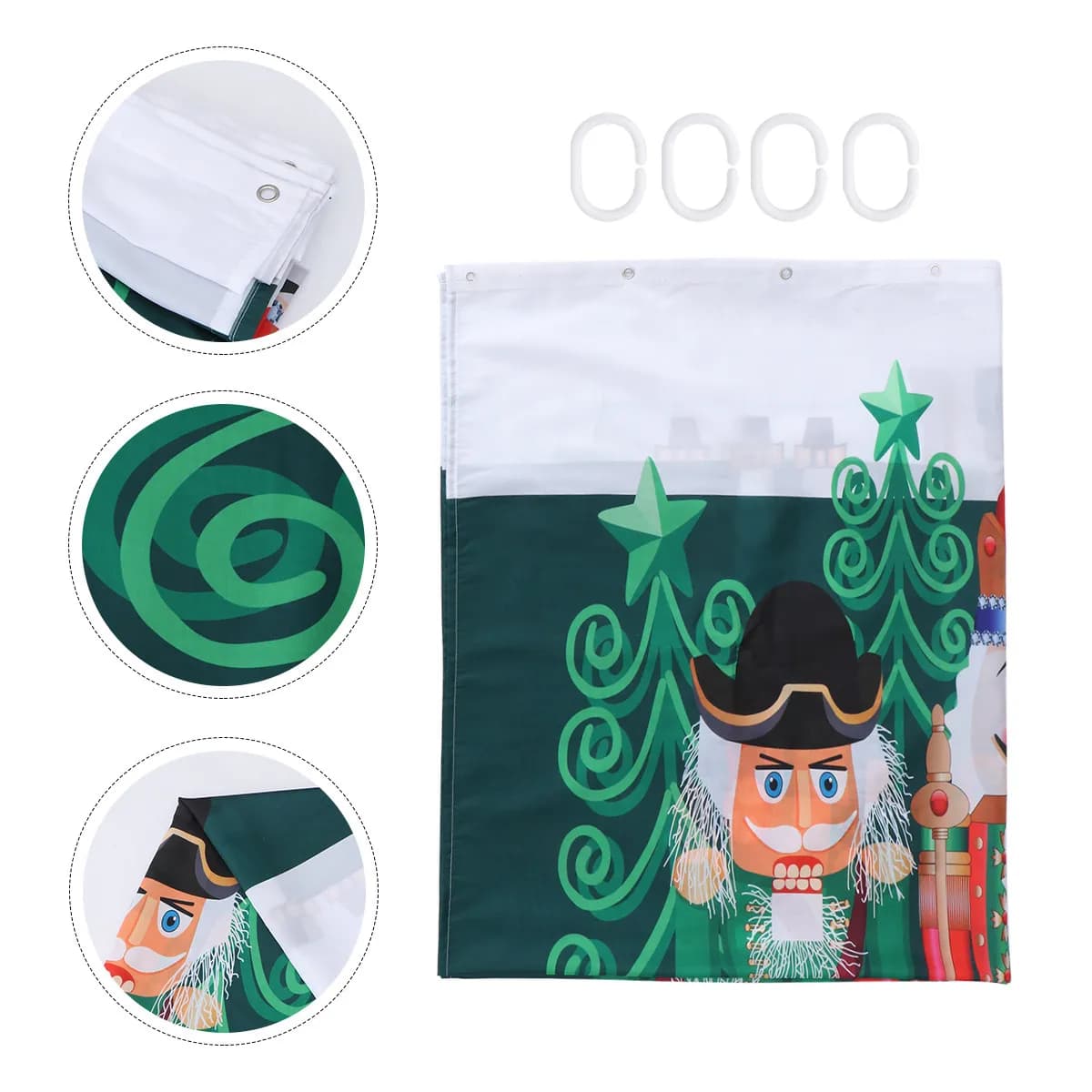 Curtains Bathroom Supplies Christmas Bathing Shower Digital Printing Green Waterproof