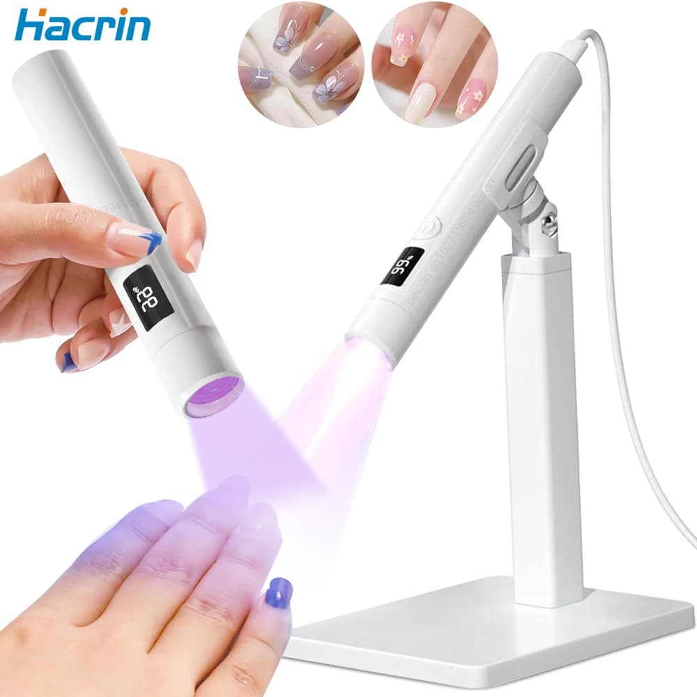 Lampada UV per unghie per smalto gel Luce UV portatile portatile per unghie in gel Asciuga unghie ricaricabile per manicure fai-da-te Viaggi a casa