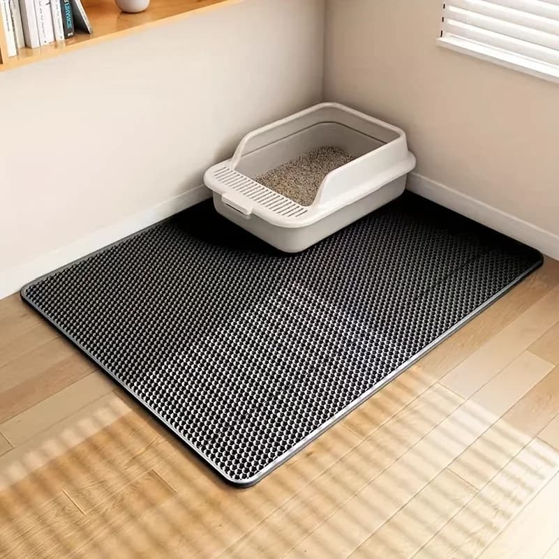 Double-Layer Cat Litter Mat, EVA Material - Odor-Proof, Non-Slip, Easy-to-Clean Design, Suitable for Indoor Cats, Durable