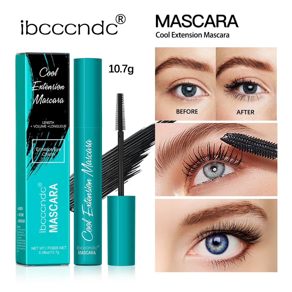 Waterproof Mascara Black Volumizing and Extinguishing for Eyelashes, Effect Extension, Long Duration, Resistant to sweat, Makeup Eyes