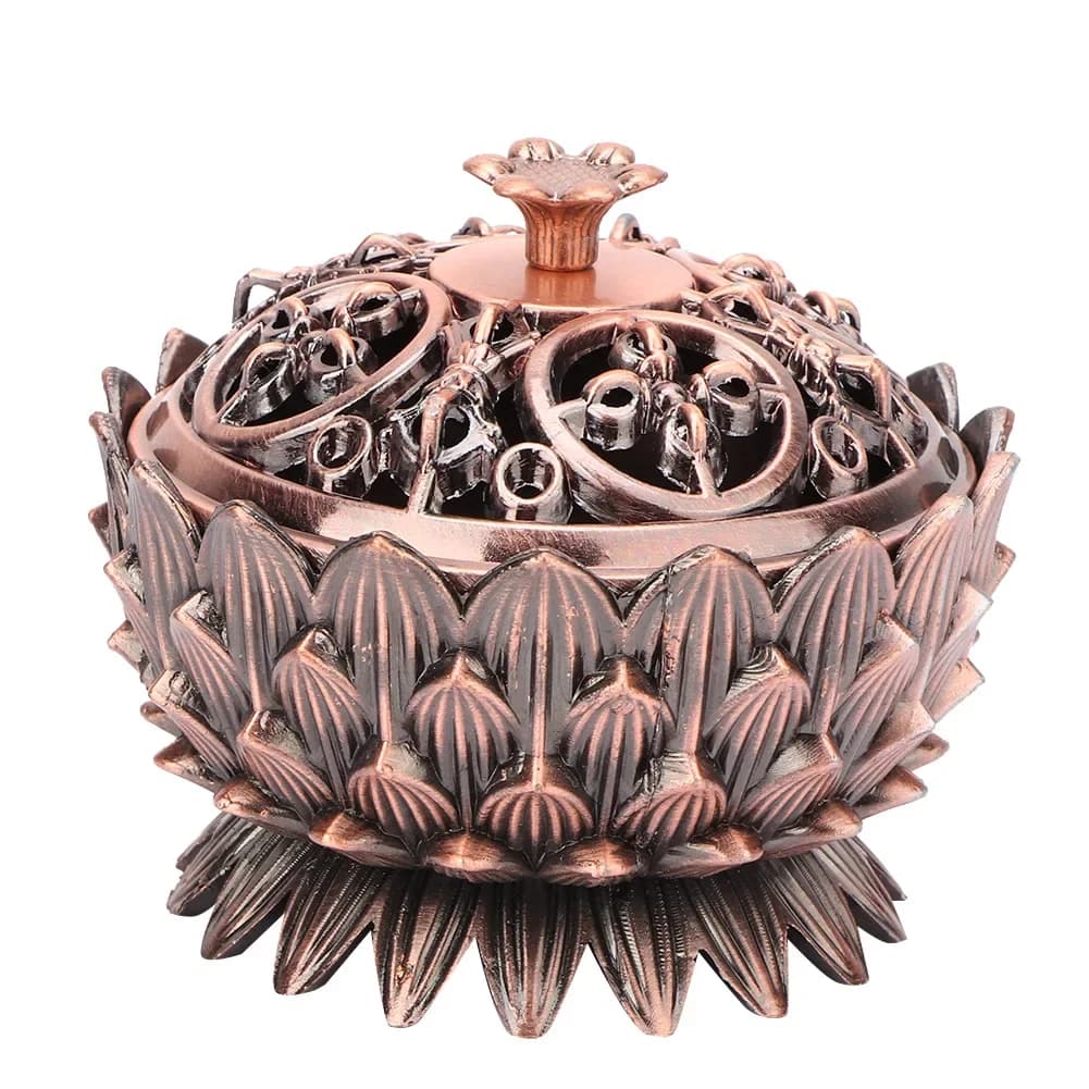Porta bastoncini di incenso in lega di zinco Bruciatore di incenso di loto 7x5 cm Porta bastoncini Joss Decorazione della scrivania di casa