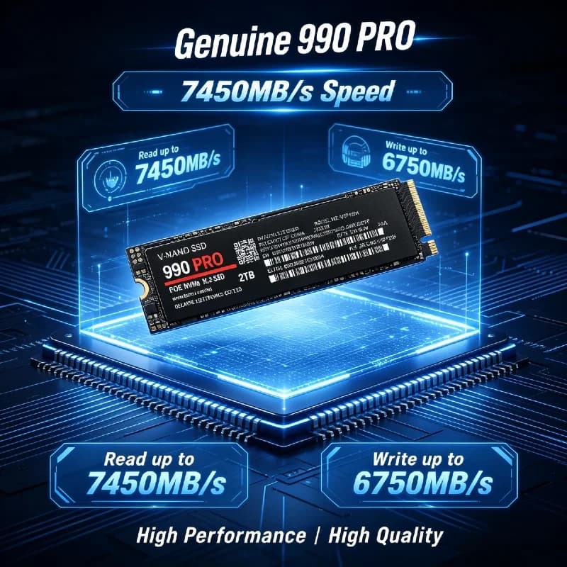 New 990 PRO 512TB‑4TB NVMe M.2 2280 PCIe Gen4 SSD Up to 7450MB/s High Speed Solid State Drive Perfect for Laptop Desktop PC