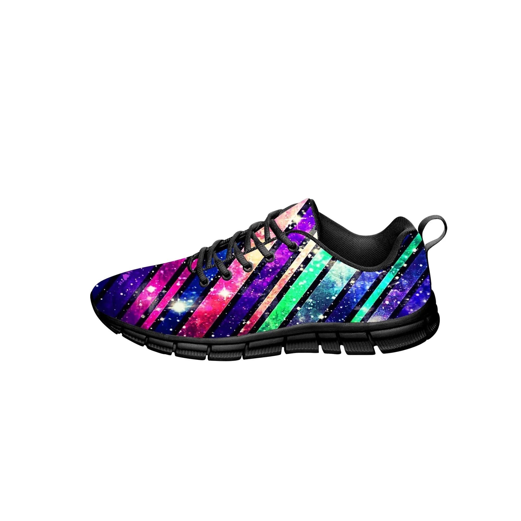 Sneakers con glitter arcobaleno da uomo, da donna, per adolescenti, divertenti, alla moda, scarpe casual, scarpe da corsa in tela con stampa 3D, scarpe leggere