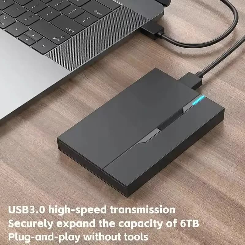 Custodia per disco rigido esterno da 2,5" Custodia per disco rigido USB 3.0 USB3.1 da 6 TB Supporta HDD SSD SATA da 7 mm 9,5 mm per PC portatile
