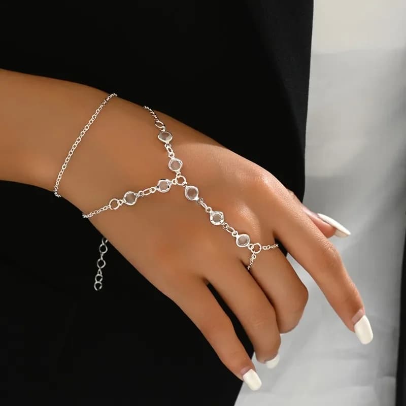 1 braccialetto da donna alla moda, semplice, con cristalli, di lusso, per regali di compleanno e feste.