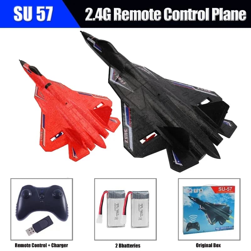 RC Plane SU57 Radio Control Airplane Light fixed wing hand launch Su30 electric foam remote control air toys for children
