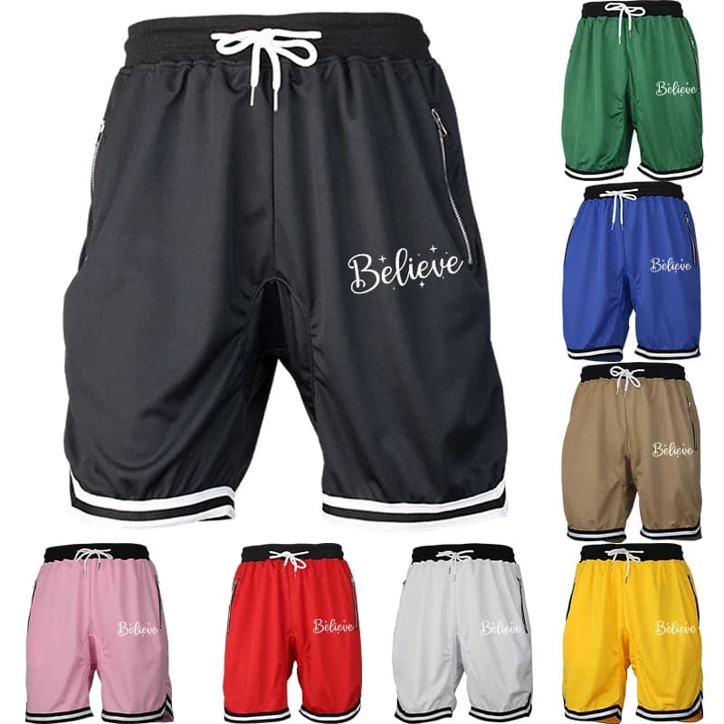 Pantaloncini sportivi larghi hip-hop alla moda in rete traspirante da basket sportivi fitness casual estivi da uomo
