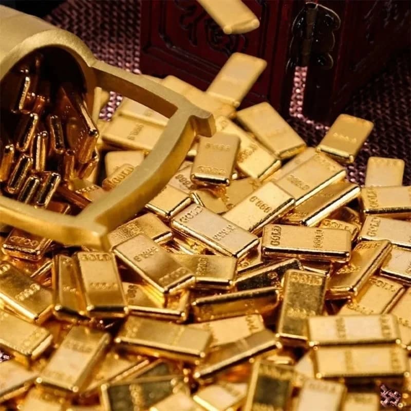 Mini Lingotto d’Oro Simulato, Plastica con Placcatura in Lega, Decorazione Casa e Scrivania, Ornamento, Regalo di Casa Nuova, Oggetto Artigianale da Collezione