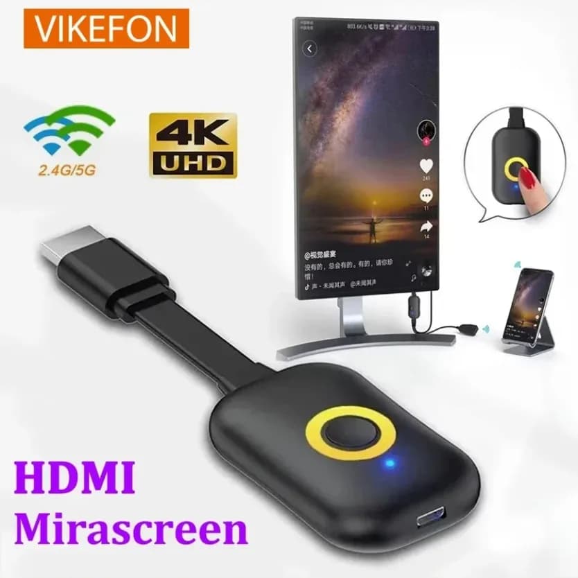 1080P 4K Wireless Screen Mirroring TV Stick HDMI‑Compatible 2.4G‑5G WiFi Display Dongle Video Receiver Adapter for TV Projector