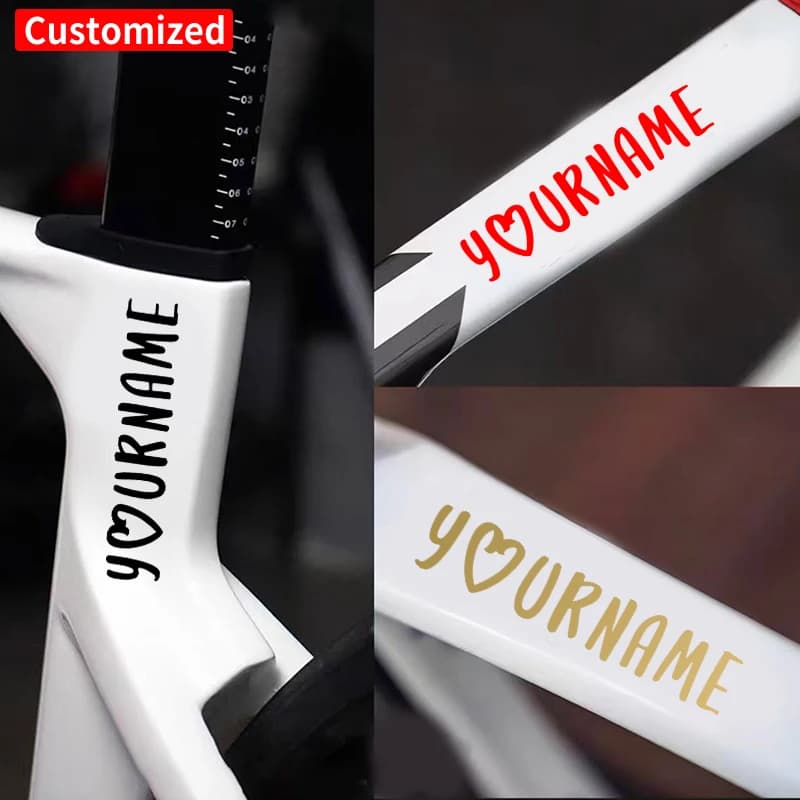1 Wall decal Custom for Bicycle with Characters Written in Hand, Waterproof, Fai-da-Te, for Frame, Motorcycle Helmet, Solar Protection, Vinyl Decalcomania