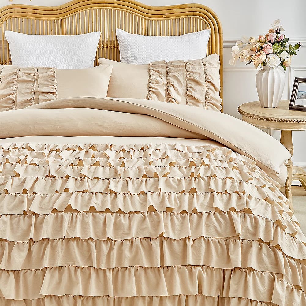 Copripiumino Set biancheria da letto Twin Double Queen King Size Coppia singola Copripiumino Set Ruffles Biancheria da letto principessa 220x240
