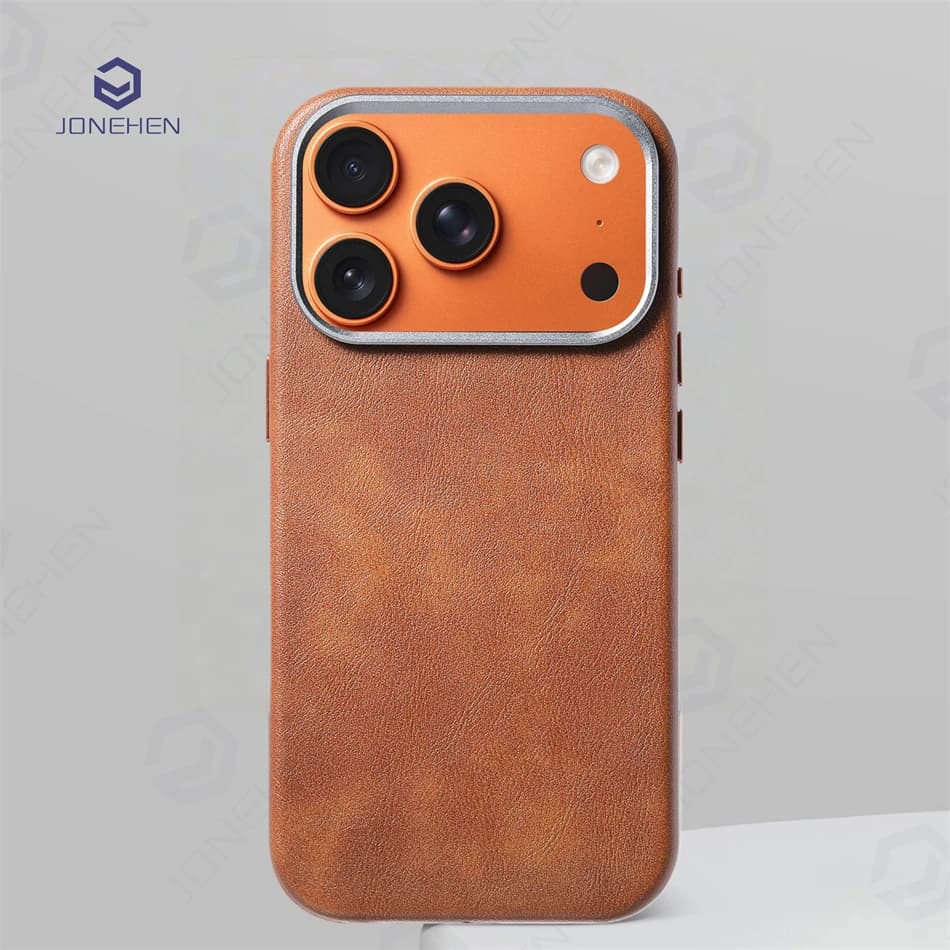 Custodia Magnetica di Lusso Vintage in Pelle PU per iPhone Air 13 14 15 16 17 Pro Max con Controllo Touch e Pulsante Fotocamera per Magsafe