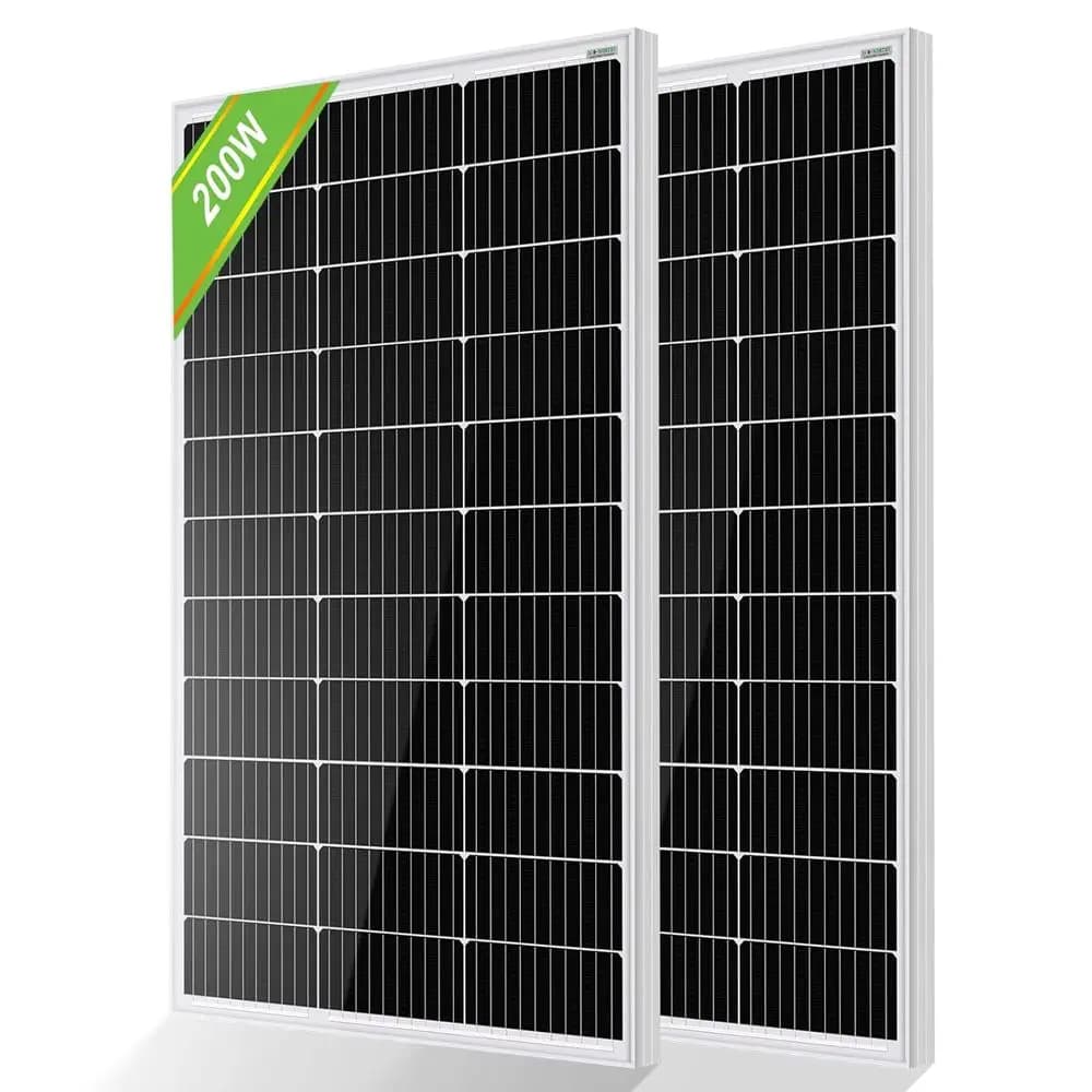 Pannelli Solari Monocristallini da 100W, Confezione da 2, Adatti per Batterie 12V/24V, Ideali per Camper, Nautica e Utilizzi Off-Grid