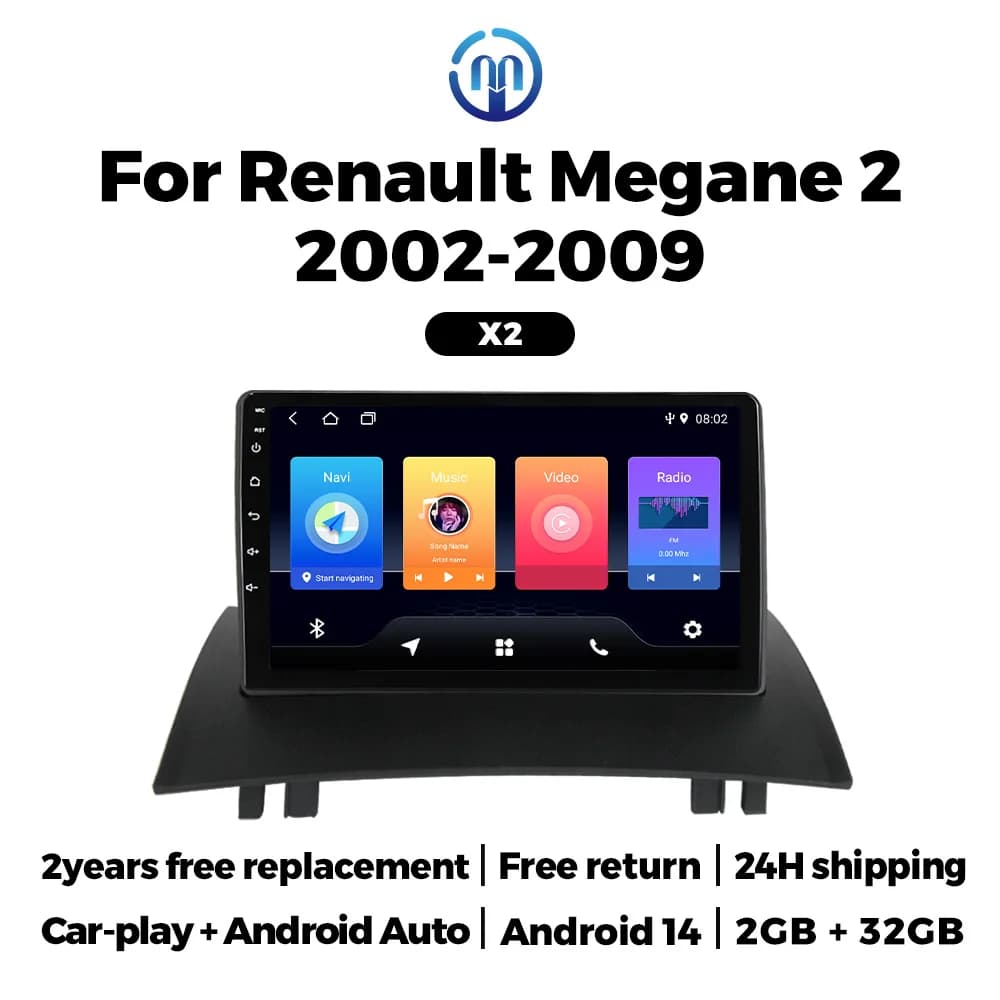 9 "Sistema Android per auto intelligente Autoradio per Renault Megane 2 2002-2009 GPS Wireless CarPlay Android Auto Radio BT Multimedia sistemi intelligenti per auto autoradio carplay android auto autoradio android