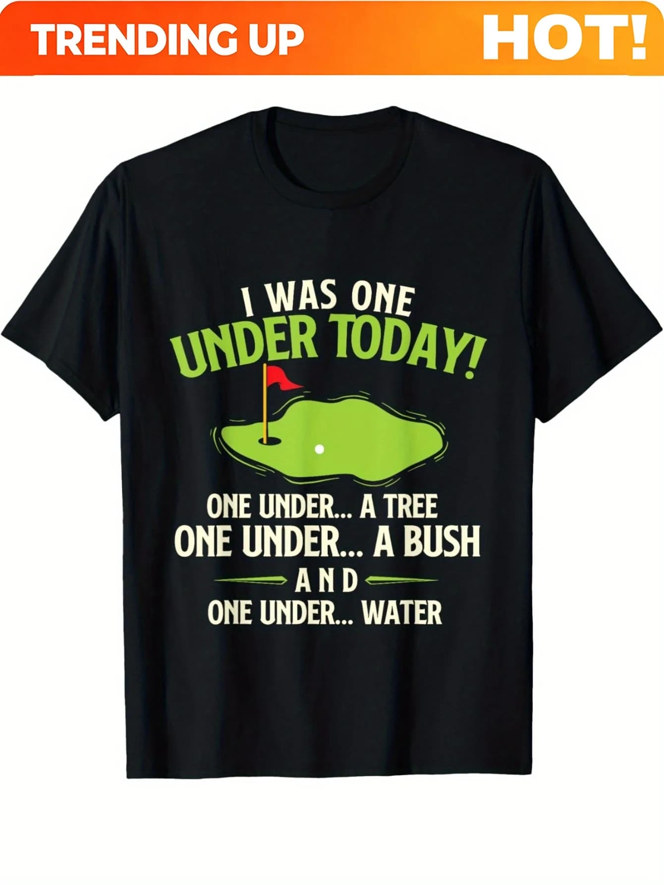 One Under Today Funny Golf Black T-Shirt for Men – Golfer and Golf Lover Graphic Tee, Perfect for Golf Enthusiasts and Sports Fa