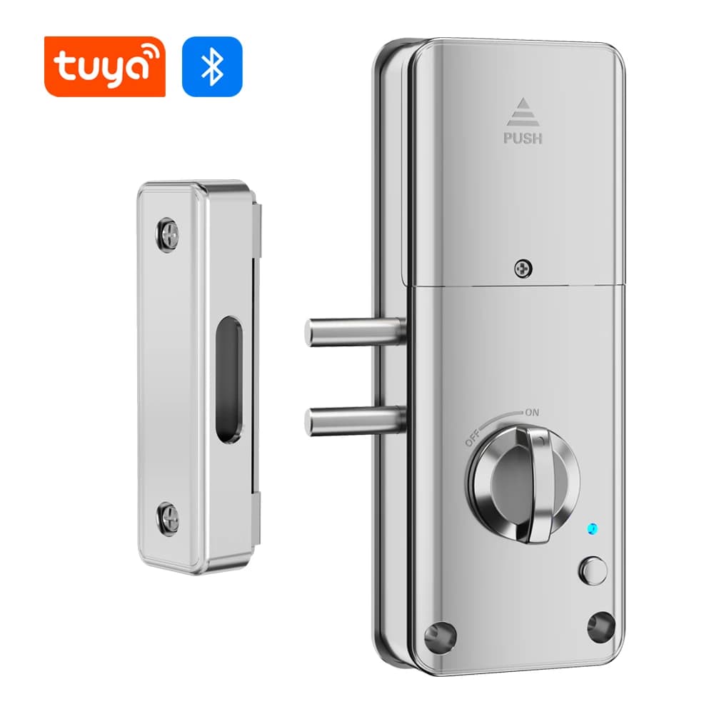 Smart Tuya App IC card Lock per porta in legno Serratura Bluetooth Serratura elettronica Nessuna trapano Installazione nascosta interna 13,56 Mhz