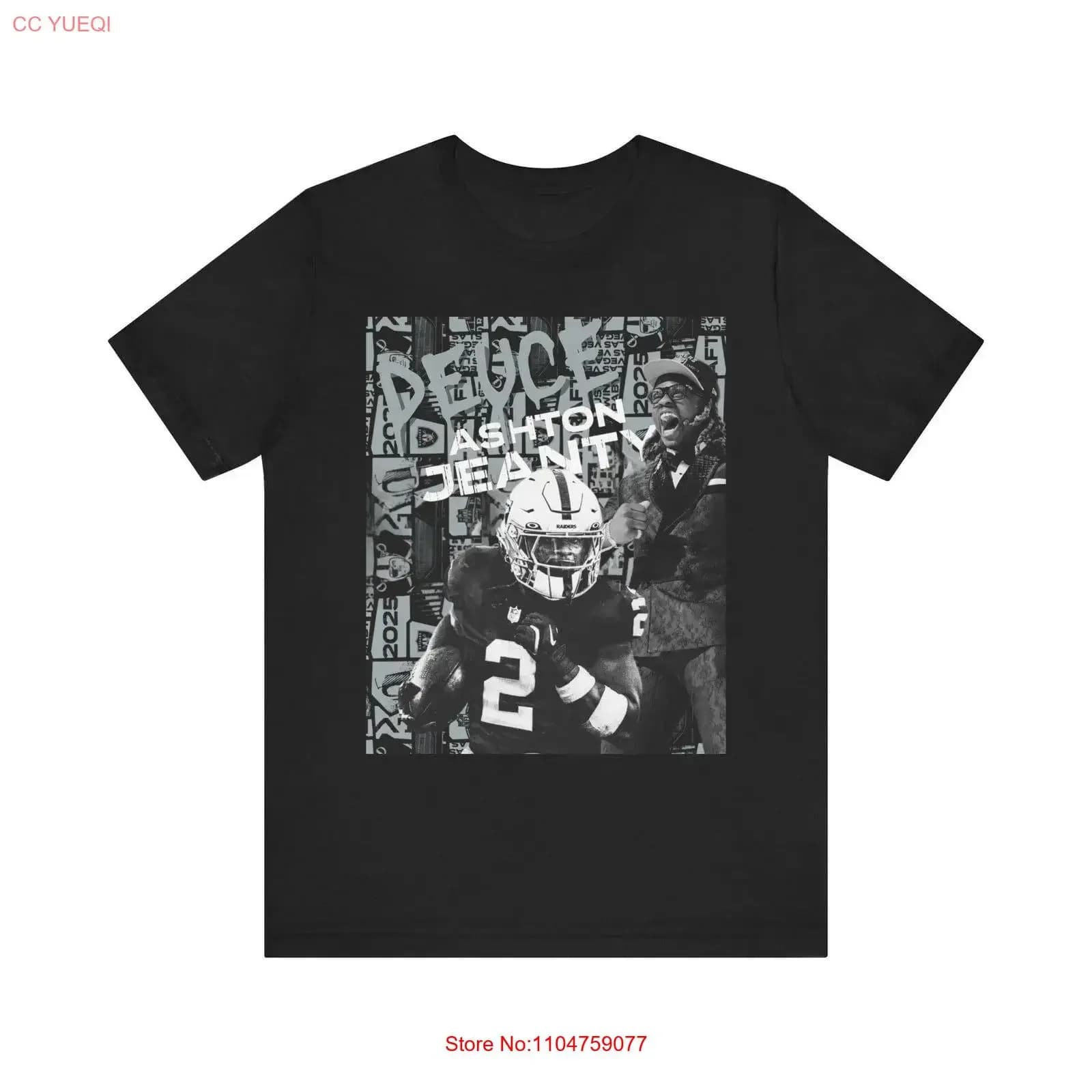 Maglietta Ashton Jeanty DEUCE 2 Draft, Stile Sportivo, Jersey Casual per Appassionati di Sport, Merchandise Unico con Grafica Vintage Lavata