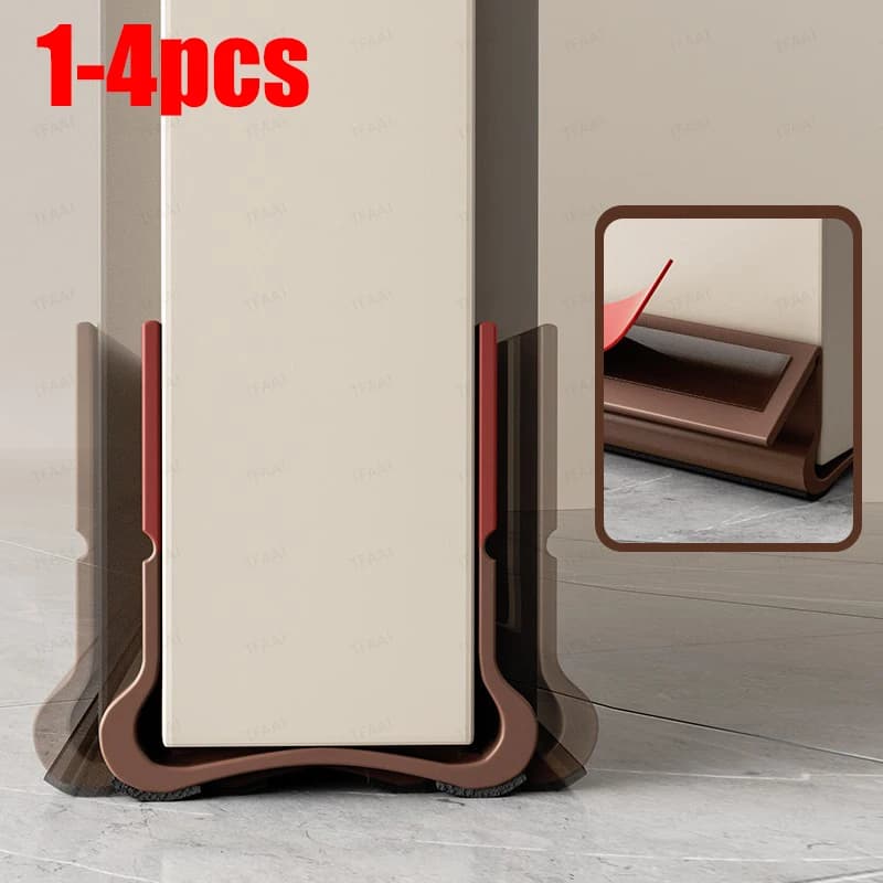 1-4 pezzi striscia di tenuta inferiore porta in PVC 93 cm gap porta striscia meteorologica autoadesiva pieghevole a prova di vento e polvere con feltro fonoassorbente