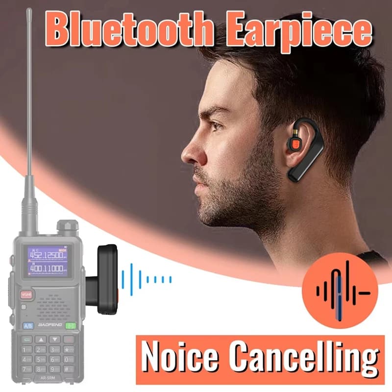 Super Sale BT-E2 Walkie Talkie Wireless Bluetooth Earphone 2.4G Handsfree Noise Reduction 2 Pin for Baofeng UV-32 DM-32 UV-5R UV