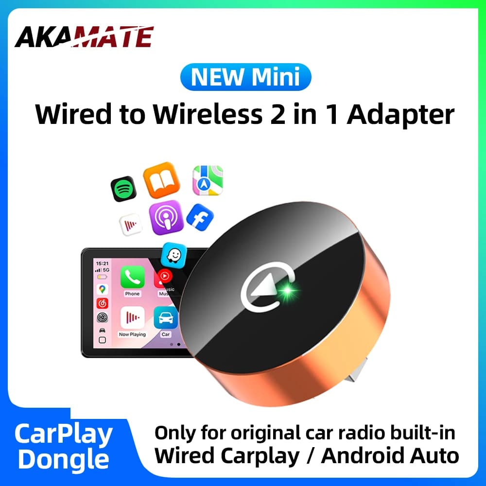 Dongle Bluetooth WiFi 2in1 per CarPlay e Android Auto, da Cablato a Wireless, per Honda, Toyota, VW, Benz, Nissan, Plug and Play, Smart Box