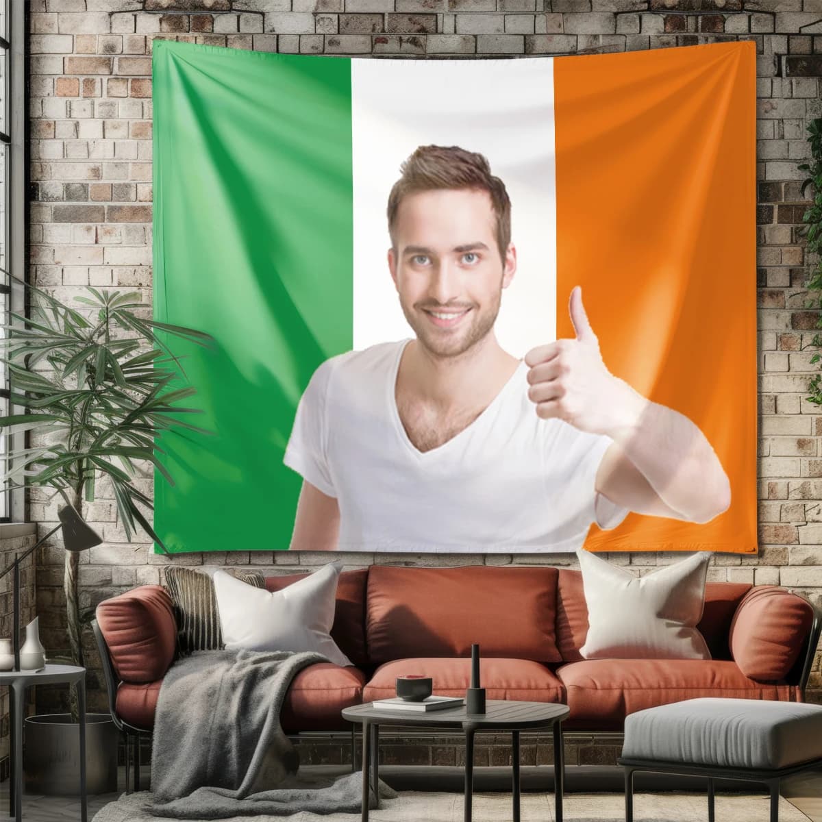 1 pezzo di fondale personalizzato con bandiera irlandese in poliestere, per feste, lauree, compleanni, eventi musicali, dormitori universitari e decorazioni per la casa, idea regalo