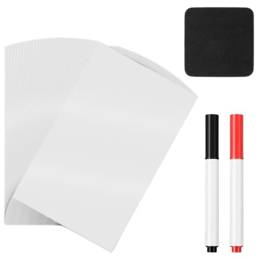 30 Pack Dry Erase Labels Stickers, 3x5 Inch Reusable Mini Whiteboard Label Stickers Erase Sticky Notes Includes Pen and Blackbo