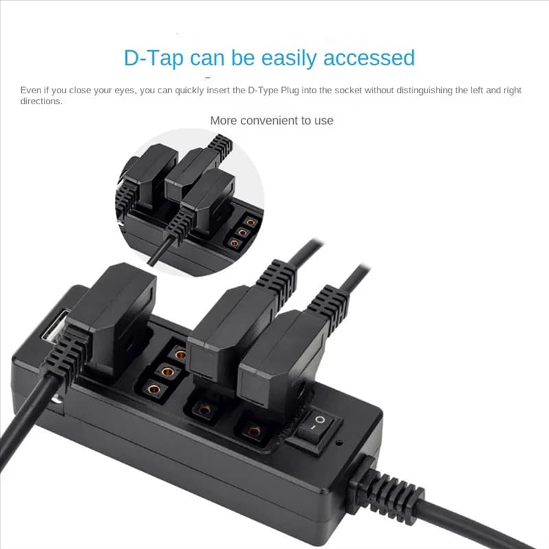 D-Tap a 4 femmine D-Tap 2 DC Uscita USB Cavo di alimentazione Distributore Splitter Hub Box per batterie Anton Bauer V Mount Installazione semplice