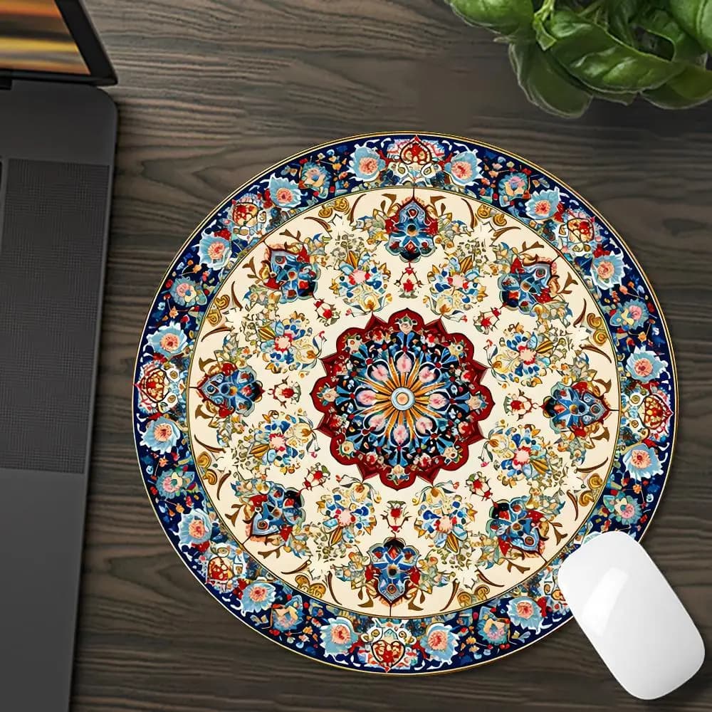 Il nuovo tappetino per mouse Persia tappetino per mouse rotondo Suola in gomma antiscivolo design impermeabile Giochi da ufficio scrivania universale per computer RUG