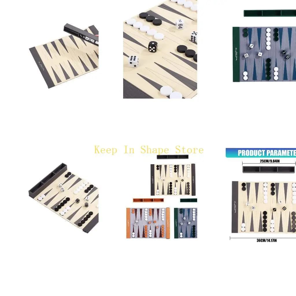 U1JC Waterproof PU Leather Backgammon Board With Full Accessory For Adults And Kids