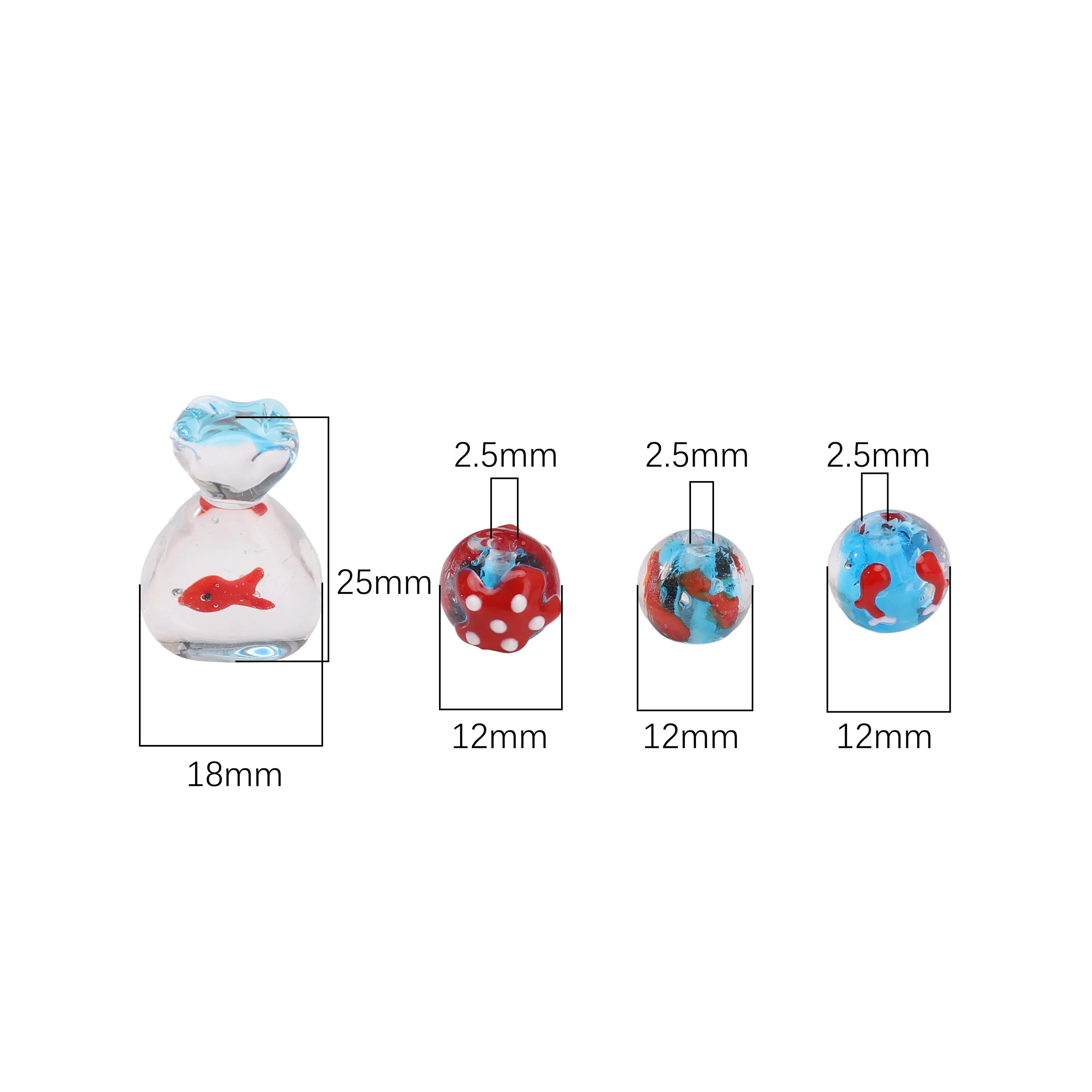 1pc Blue Sea Fish Glass Bead Single Loose Decorative Beads For DIY Jewelry Making Bracelet Necklace Earring Accessories