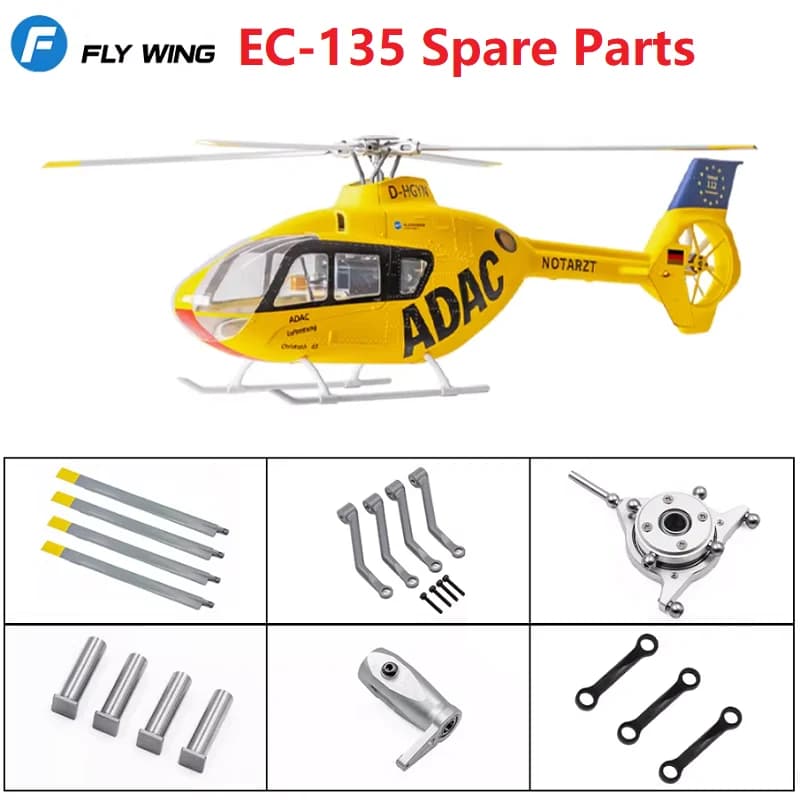 Parti per Elicottero FLYWING EC-135 Scala 470, Accessori EC135: Pale Principali, Ingranaggi, Motore, ESC, Testa Rotore, Servo Coda, ecc.