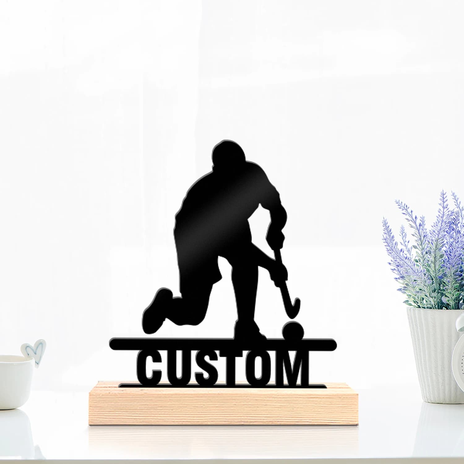 1pc Metal Art Desktop Decoration Custom Content With Wooden Base Holiday Gifts for Family and Friends